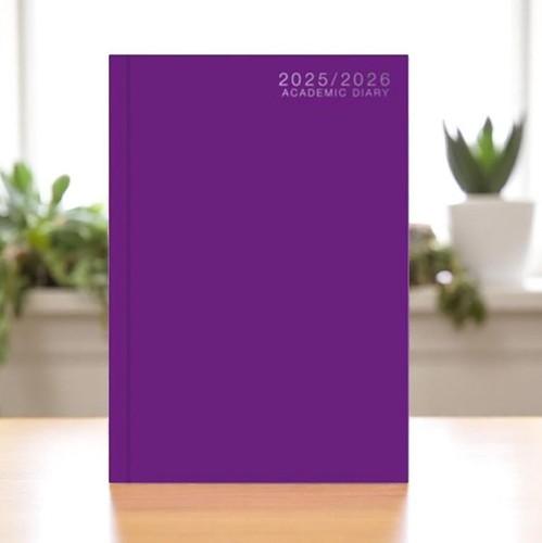Purple academic diary week - a5,