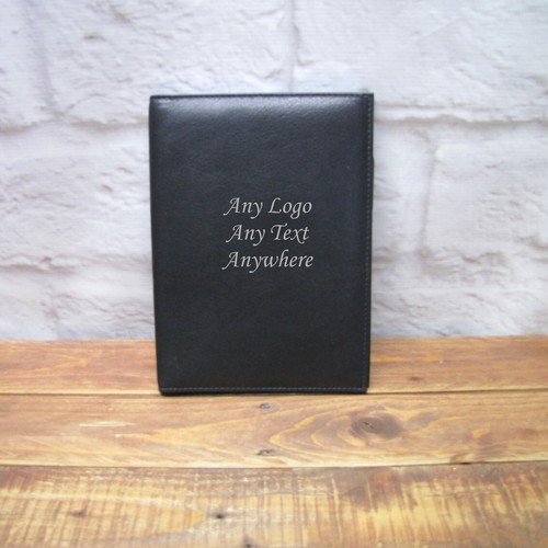 Black real leather - black, a5