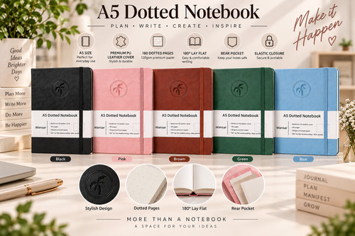 Hardback dotted notebook - hardback,